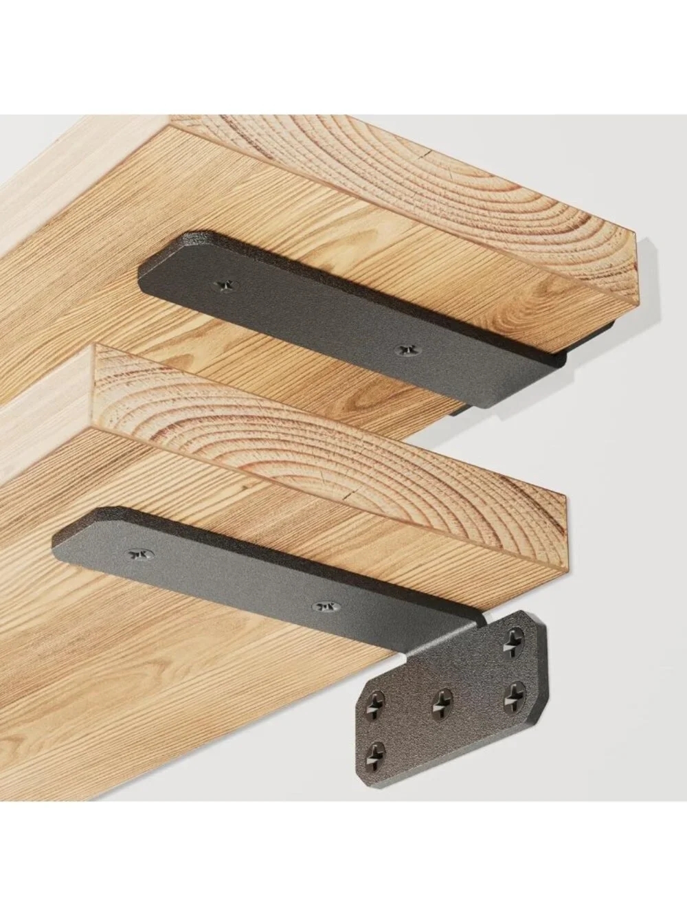 12 Pack Heavy Duty Floating Shelf Brackets - Wood Shelving Hardware, 6-12 Inch